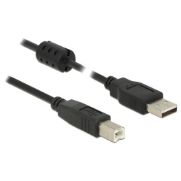 DeLOCK 2m, USB 2.0-A USB 2.0-B cavo USB USB A USB B Nero