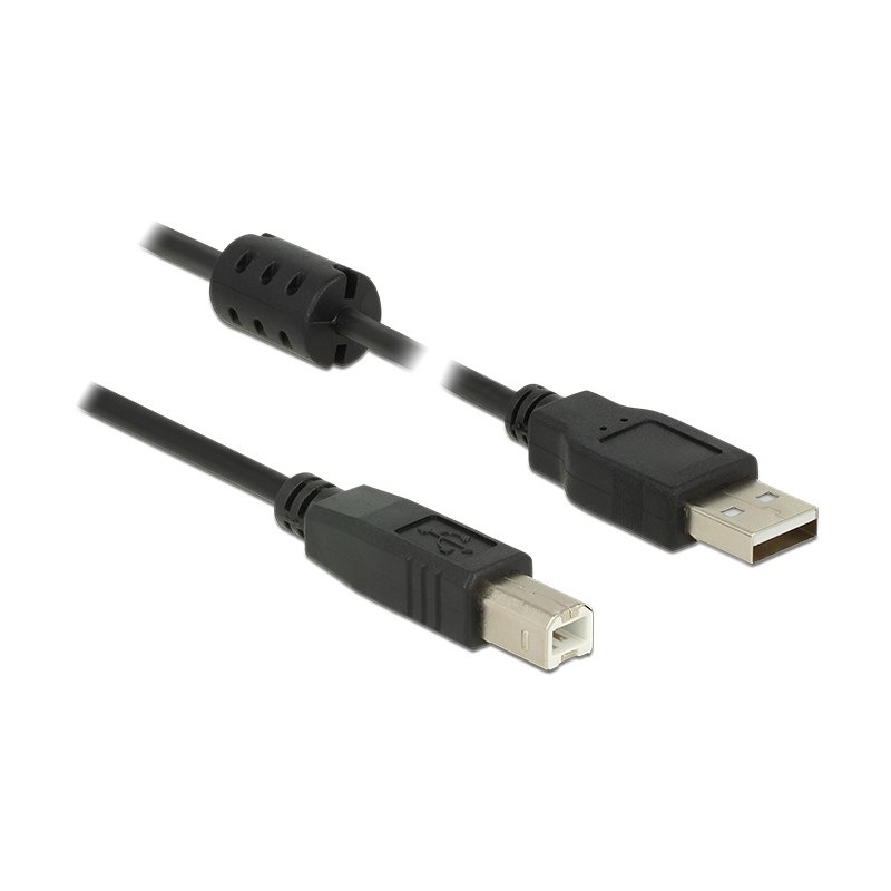 DeLOCK 2m, USB 2.0-A USB 2.0-B cavo USB USB A USB B Nero