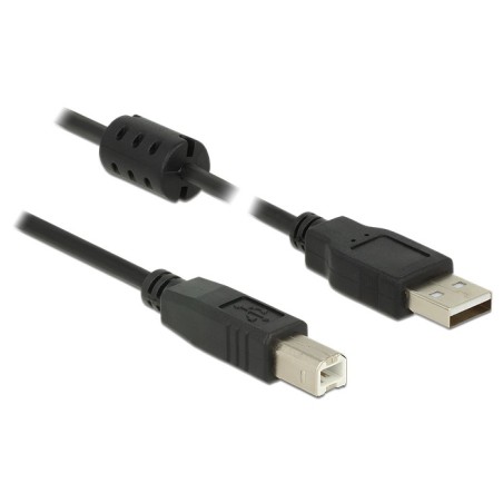 DeLOCK 2m, USB 2.0-A USB 2.0-B cavo USB USB A USB B Nero