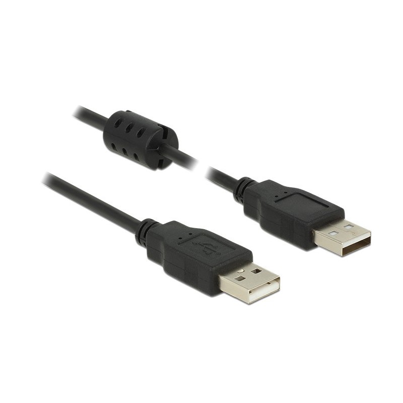 DeLOCK 1m, 2xUSB 2.0-A cavo USB USB 2.0 USB A Nero