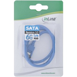 InLine Cavo SATA 6Gb s, rotondo, angolato, blu, con linguetta, 0,3m