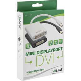 InLine Adattatore Mini DisplayPort 1.2 M a DVI femmina, alluminio, nero