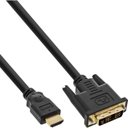 InLine Cavo HDMI-DVI, da spina HDMI a spina DVI 18+1, dorato, 30pz., 2m