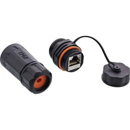 InLine Set di prese RJ45 Cat.6A, impermeabile IP68, industriale, antipolvere