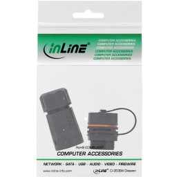 InLine Set di prese RJ45 Cat.6A, impermeabile IP68, industriale, antipolvere