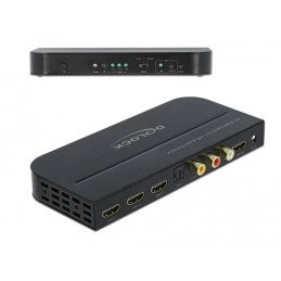 DeLOCK Interruttore HDMI 3 x HDMI in 1 x uscita HDMI 4K 60 Hz con estrattore audio