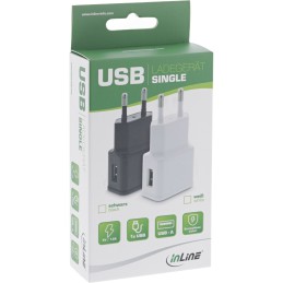 InLine Alimentatore USB 100-240VAC, Out  1x USB 5V 1200mA, bianco