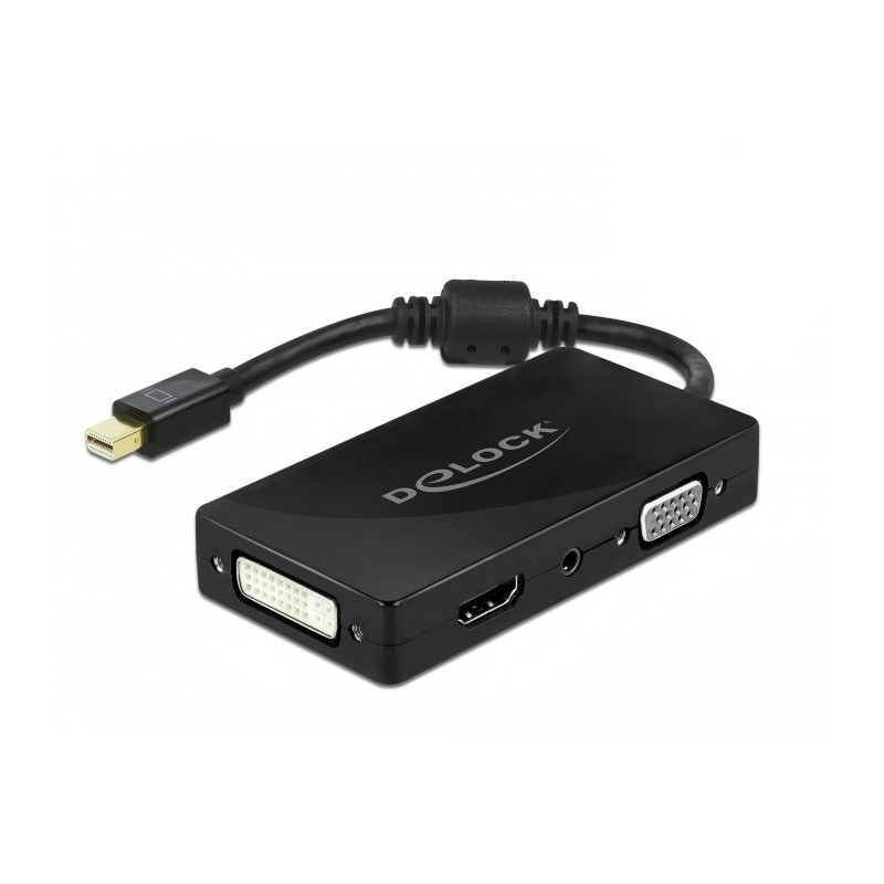 DeLOCK Mini DisplayPort 1.2 Adattatore per VGA   HDMI   DVI   Audio femmina 4K passivo nero