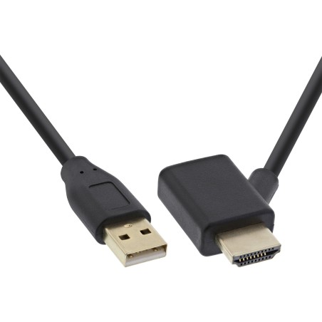 InLine Adattatore HDMI maschio femmina con alimentazione USB 0,5m