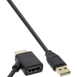 InLine Adattatore HDMI maschio femmina con alimentazione USB 0,5m