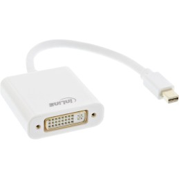 InLine Adattatore Mini DisplayPort 1.2 M a DVI-D 24+1 femmina, allum., bianco