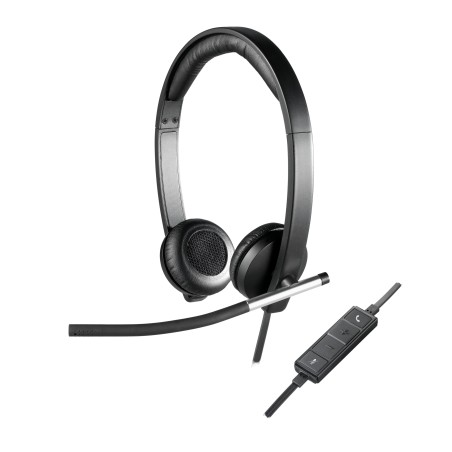 Logitech 981-000519 cuffia e auricolare Cablato A Padiglione Ufficio USB tipo A Nero, Argento