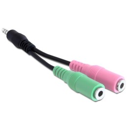 DeLOCK 3.5mm 2 x 3.5mm cavo audio 0,12 m Multicolore