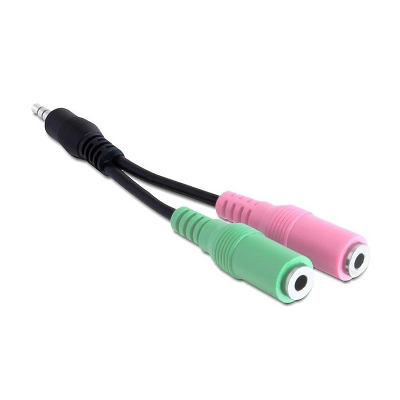 DeLOCK 3.5mm 2 x 3.5mm cavo audio 0,12 m Multicolore