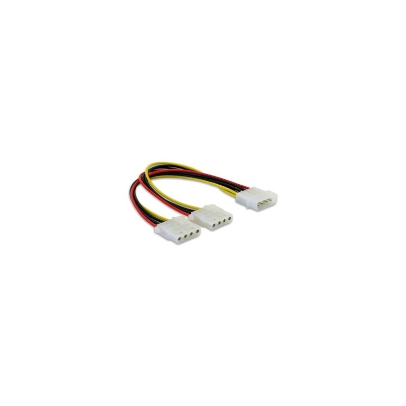 DeLOCK Y-Cable Power  2x 4pin Molex 0,11 m