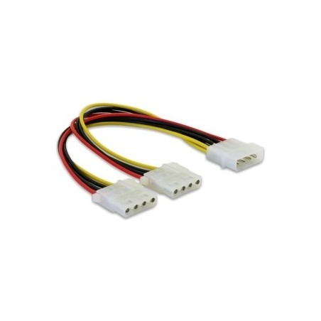 DeLOCK Y-Cable Power  2x 4pin Molex 0,11 m