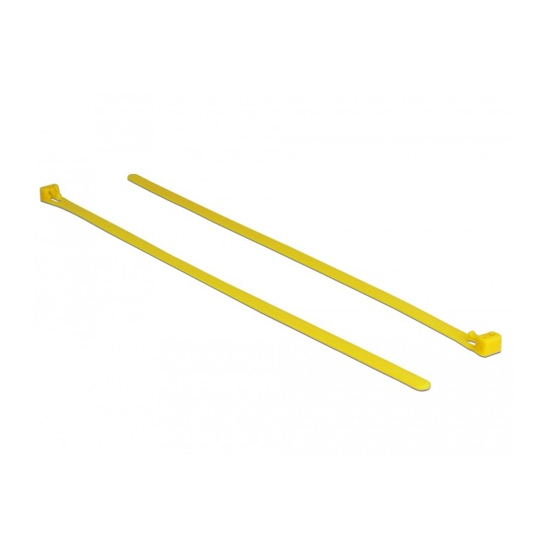 DeLOCK 18761 fascetta Releasable cable tie Nylon Giallo 100 pz