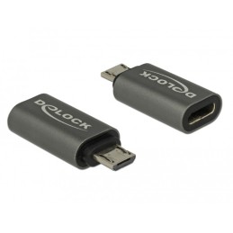 DeLOCK 65927 adattatore per inversione del genere dei cavi USB 2.0 Micro-B USB tipo-C Antracite