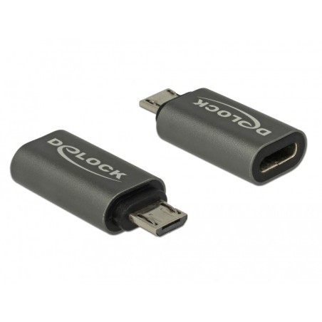 DeLOCK 65927 adattatore per inversione del genere dei cavi USB 2.0 Micro-B USB tipo-C Antracite