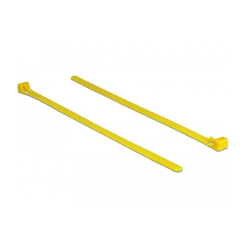 DeLOCK 18759 fascetta Releasable cable tie Nylon Giallo 100 pz