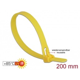 DeLOCK 18759 fascetta Releasable cable tie Nylon Giallo 100 pz