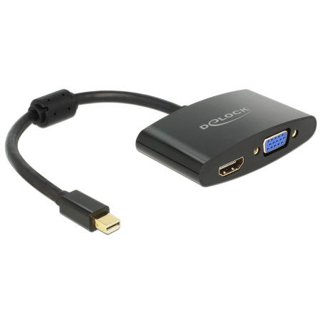 DeLOCK 65553 cavo e adattatore video 0,18 m Mini DisplayPort HDMI + VGA (D-Sub) Nero