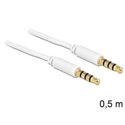 DeLOCK 3.5mm - 3.5mm, 0.5m cavo audio 0,5 m Bianco