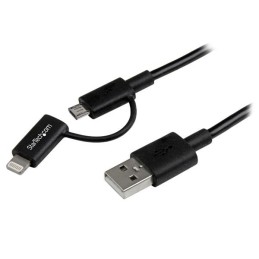 StarTech.com Cavo di ricarica 2 in 1 da 1m - Da USB a Lightning o Micro-USB per iPhone   iPad   iPod   Android - Certificato