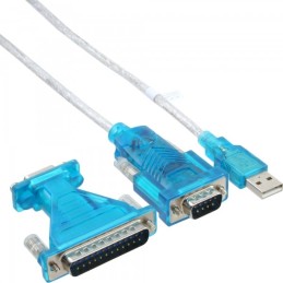 InLine 4043718014699 cavo e adattatore video 1,8 m USB tipo A D-Sub (DB-9) Blu, Trasparente, Bianco