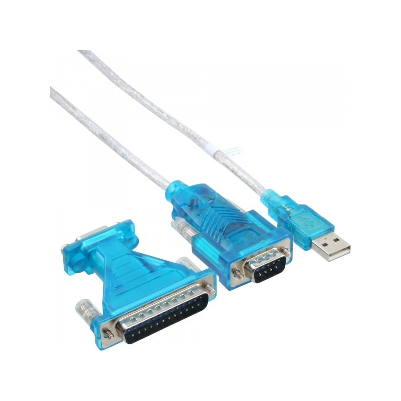 InLine 4043718014699 cavo e adattatore video 1,8 m USB tipo A D-Sub (DB-9) Blu, Trasparente, Bianco