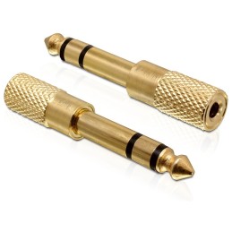 DeLOCK 65361 adattatore per inversione del genere dei cavi 6.35 mm 3,5 mm Oro