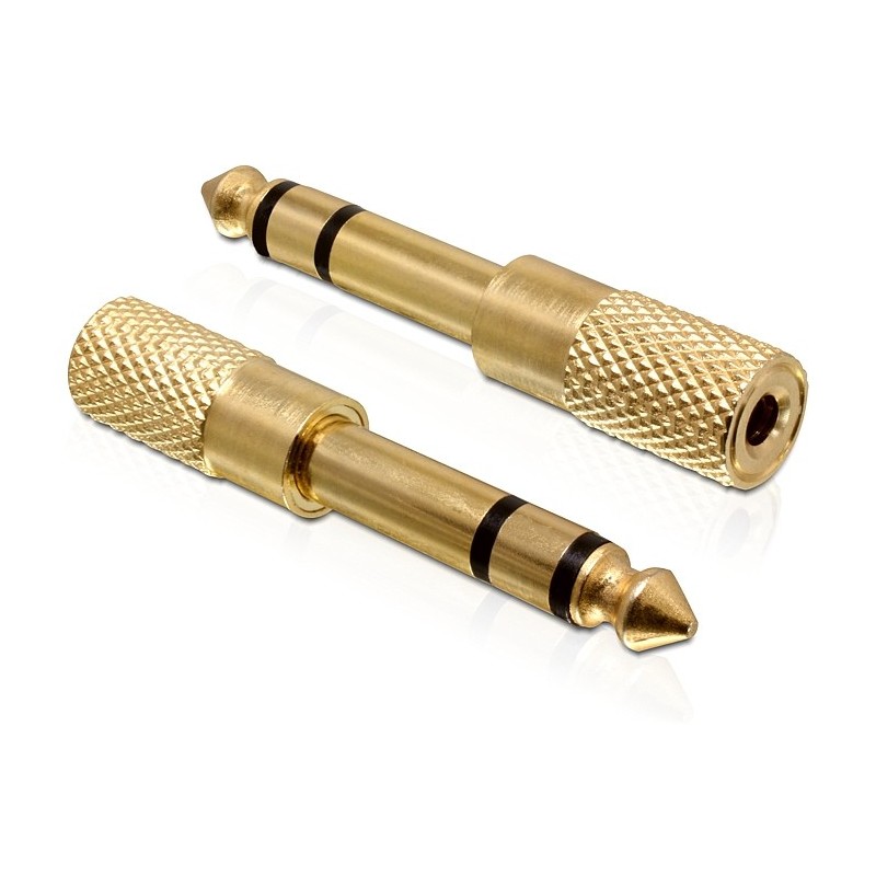 DeLOCK 65361 adattatore per inversione del genere dei cavi 6.35 mm 3,5 mm Oro