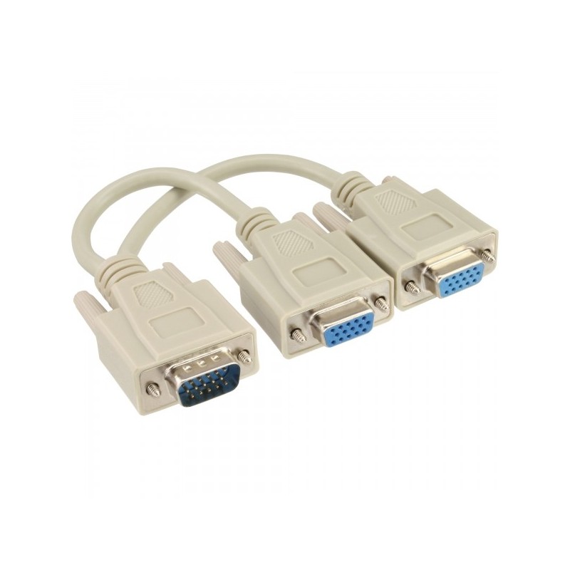 InLine 4043718102129 adattatore per inversione del genere dei cavi VGA 2x VGA Beige