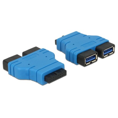 DeLOCK USB3.0 2xUSB3.0 2 x USB 3.0-A Nero, Blu