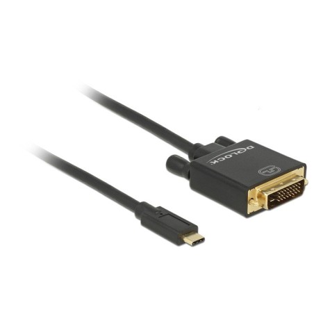 DeLOCK 1m, USB-C DVI 24+1 adattatore grafico USB 3840 x 2160 Pixel Nero