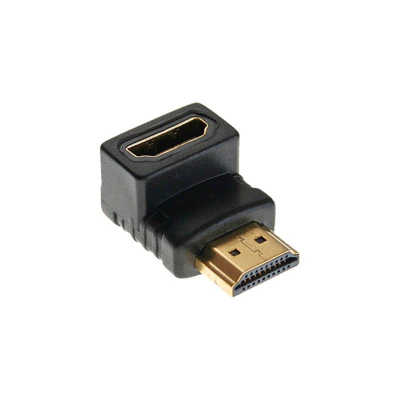 InLine Adattatore HDMI Tipo A Maschio Femmina, angolato 90° verso basso, dorato