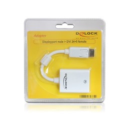 DeLOCK 61765 cavo e adattatore video 0,125 m DisplayPort DVI-I Bianco