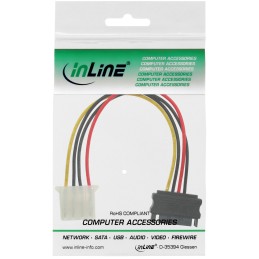 InLine Cavo adattatore di alimentazione, 1x 5,25" F a SATA 15pin, 0,15m