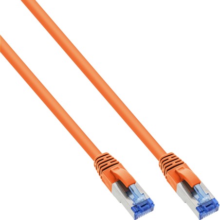 InLine Cavo patch Lan, S FTP(PiMf), Cat.6a, 500MHz, CU, halogen., arancio, 0,5m