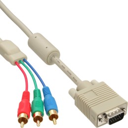 InLine Cavo VGA RGB, da VGA maschio a RCA femmina 3x, 2m