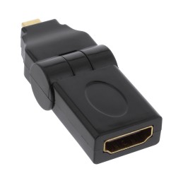 InLine Adattatore HDMI Tipo A Femmina a Micro HDMI Tipo D Maschio, 180°, dorato