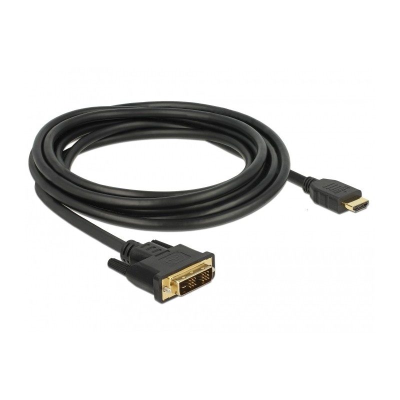 DeLOCK 85585 cavo e adattatore video 3 m DVI HDMI tipo A (Standard) Nero