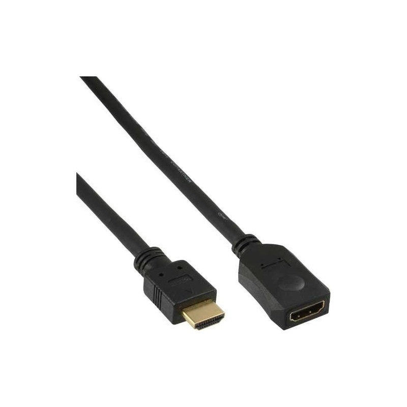 InLine HDMI-HDMI M-F 7.5m cavo HDMI 7,5 m HDMI tipo A (Standard) Nero