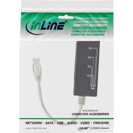 InLine Splitter per porte telefoniche a 4 vie, da spina RJ45 a 4 prese, 0,15m