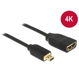 DeLOCK 0.2m, HDMI-A HDMI Micro-D cavo HDMI 0,2 m HDMI tipo D (Micro) HDMI tipo A (Standard) Nero