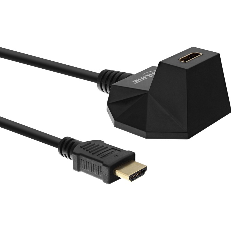 InLine Cavo HDMI, Prolunga con base, 4K2K, 1m, High Speed, Ethernet