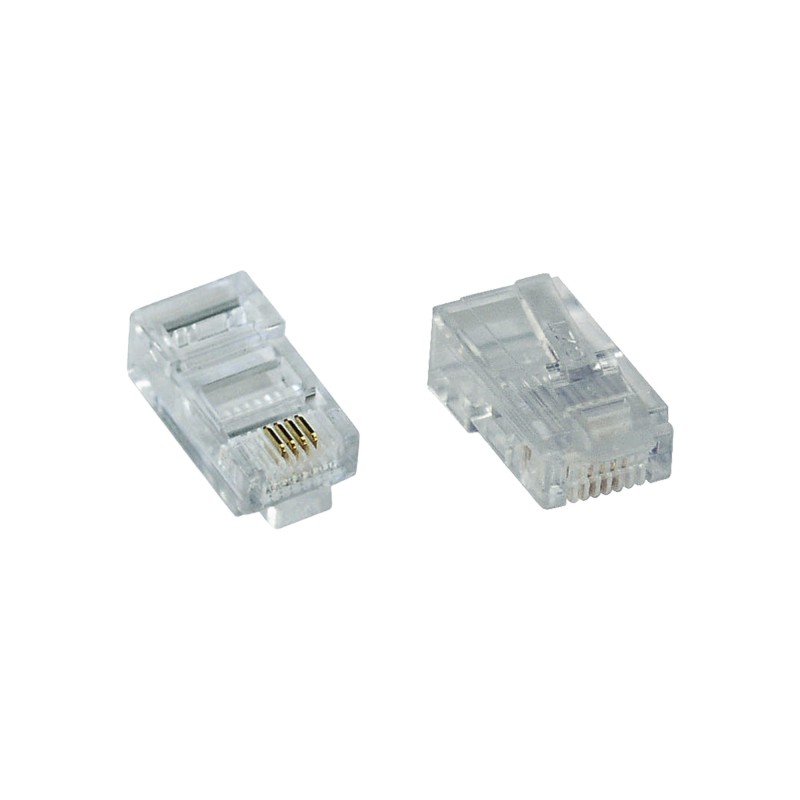 InLine Spina modulare 8P4C RJ45 a crimpare su cavo piatto (ISDN), conf.100pz