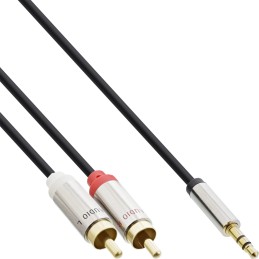 InLine Cavo Audio Jack 3,5mm maschio a 2x RCA maschio, 1m, Slim