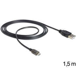 DeLOCK USB 2.0-A - USB micro-B, 1.5m cavo USB 1,5 m USB A Micro-USB B Nero