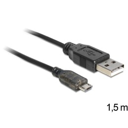 DeLOCK USB 2.0-A - USB micro-B, 1.5m cavo USB 1,5 m USB A Micro-USB B Nero